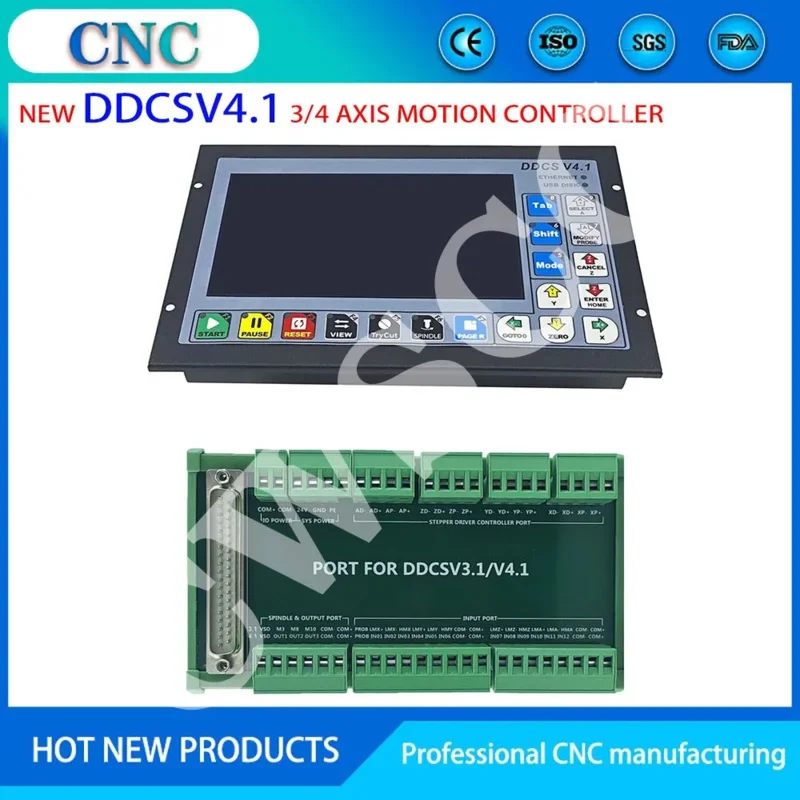 CNC Machine Motion Control System 3/4 Axis Engraving, Milling, Drilling And Tapping Equipment Controller MPG DC75W24V