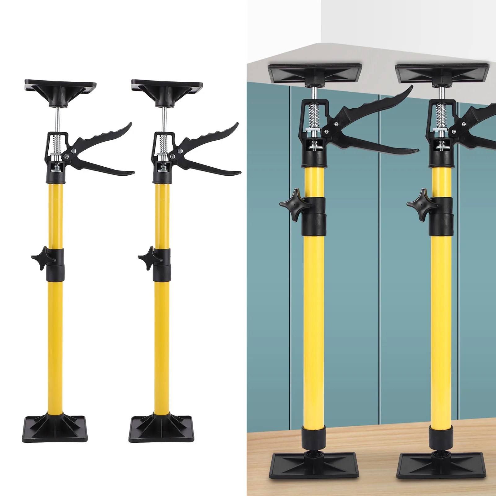 2Pcs Cabinet Jacks Metal Telescopic Support Pole 50-115cm Adjustable Cupboard Bathroom Cabinet Installation Support Tool