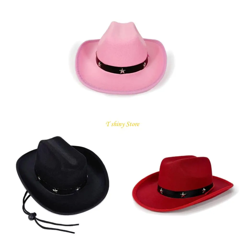 

N58F Kids Western Cowboy Hats со звездными шпильками в возрасте 3-12 лет на открытом воздухе