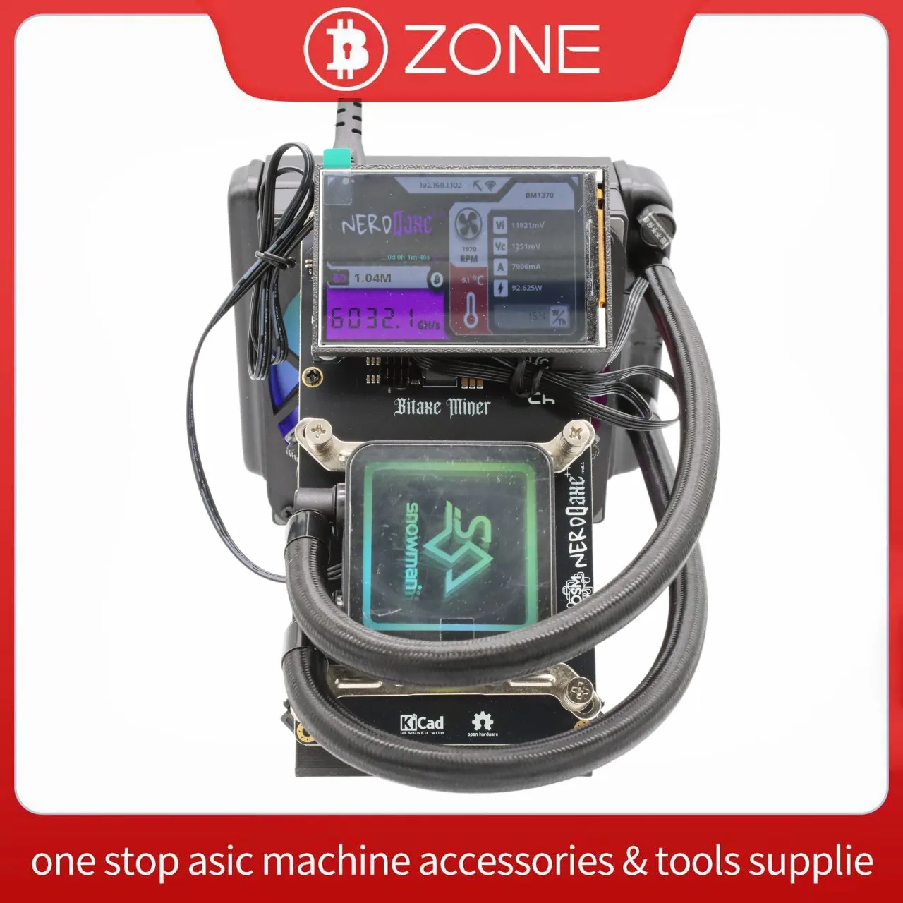 

NerdQaxe++ Hyro 6TH/S Bitcoin Solo Miner 3.5 Inch Display Wifi Home miner With Power Supply
