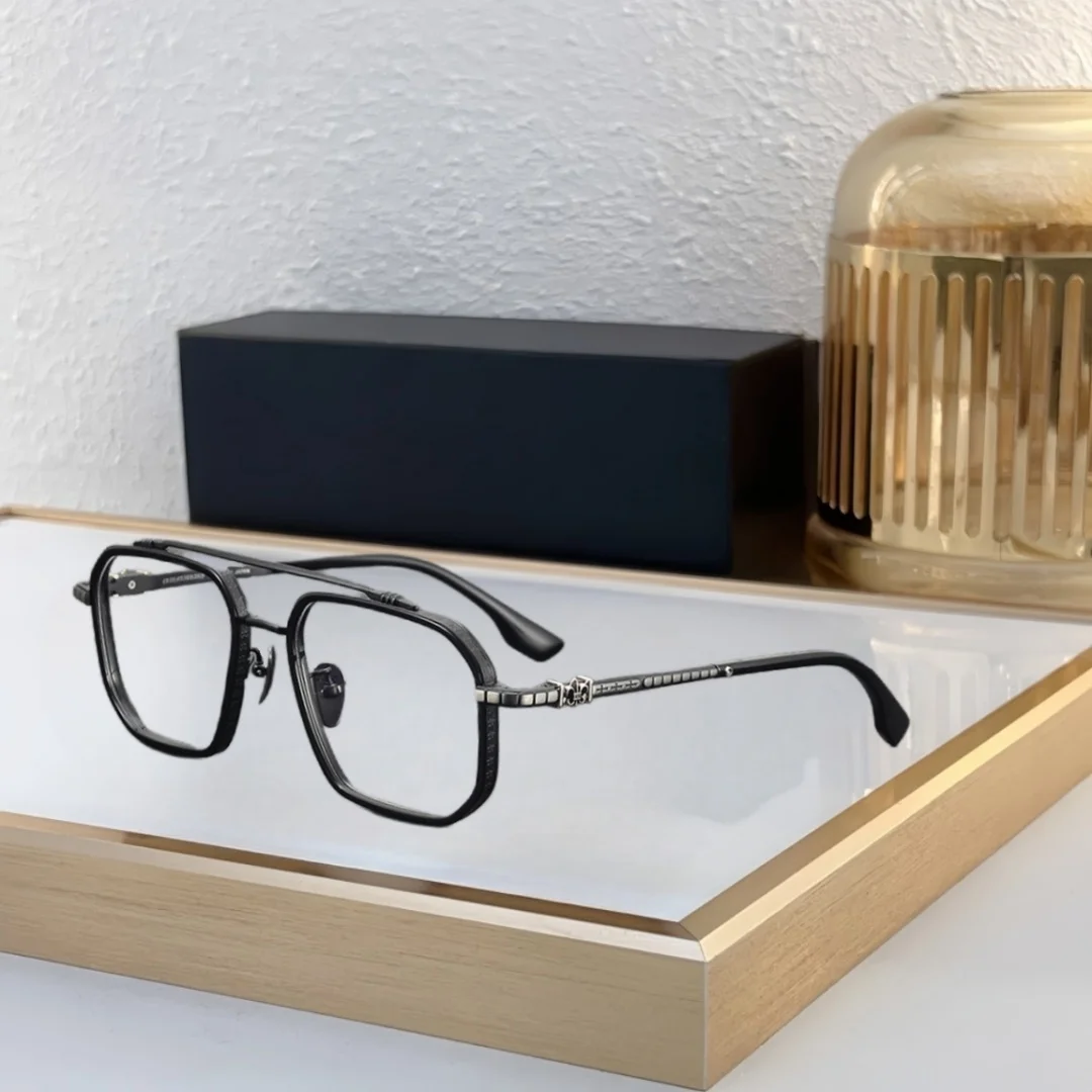 

Polygonal Fashion Luxury Pure Titanium Eyeglass Frame for Men and Women, Anti Blue Light Optical Prescription Glasses