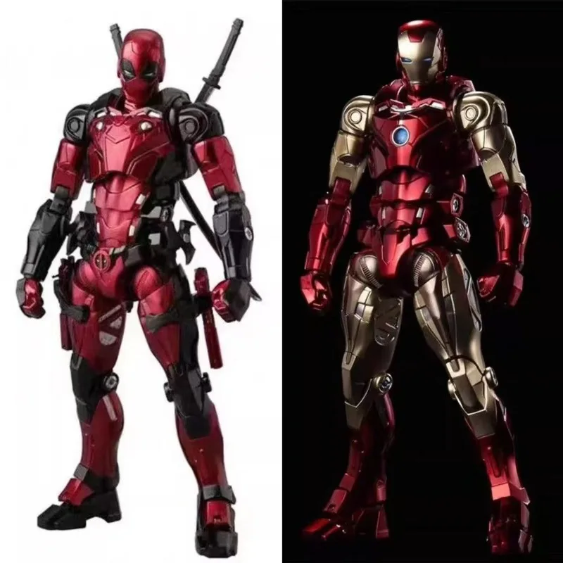 

Anime Fighing Armor Deadpool Iron Man Series Action Figures Marvel Figurine Movable Collectible Model Anime Figure Action Toys