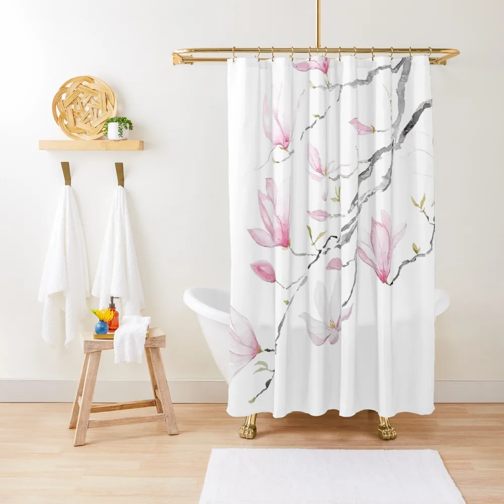 

pink magnolia flower no background Shower Curtain Shower Bathroom For Bathrooms Curtain