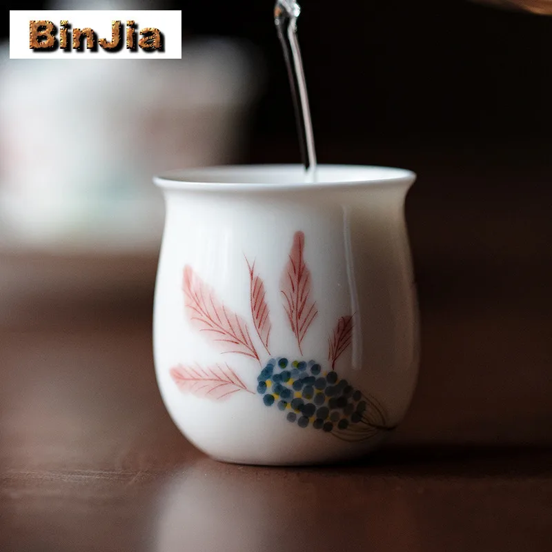 

2 шт./лот, ручная роспись, лавандовая чайная чашка, японская чайная чашка, образец чайной чашки, чашка для дегустации чая, чашки Chazhan Master, подарок, 90 мл