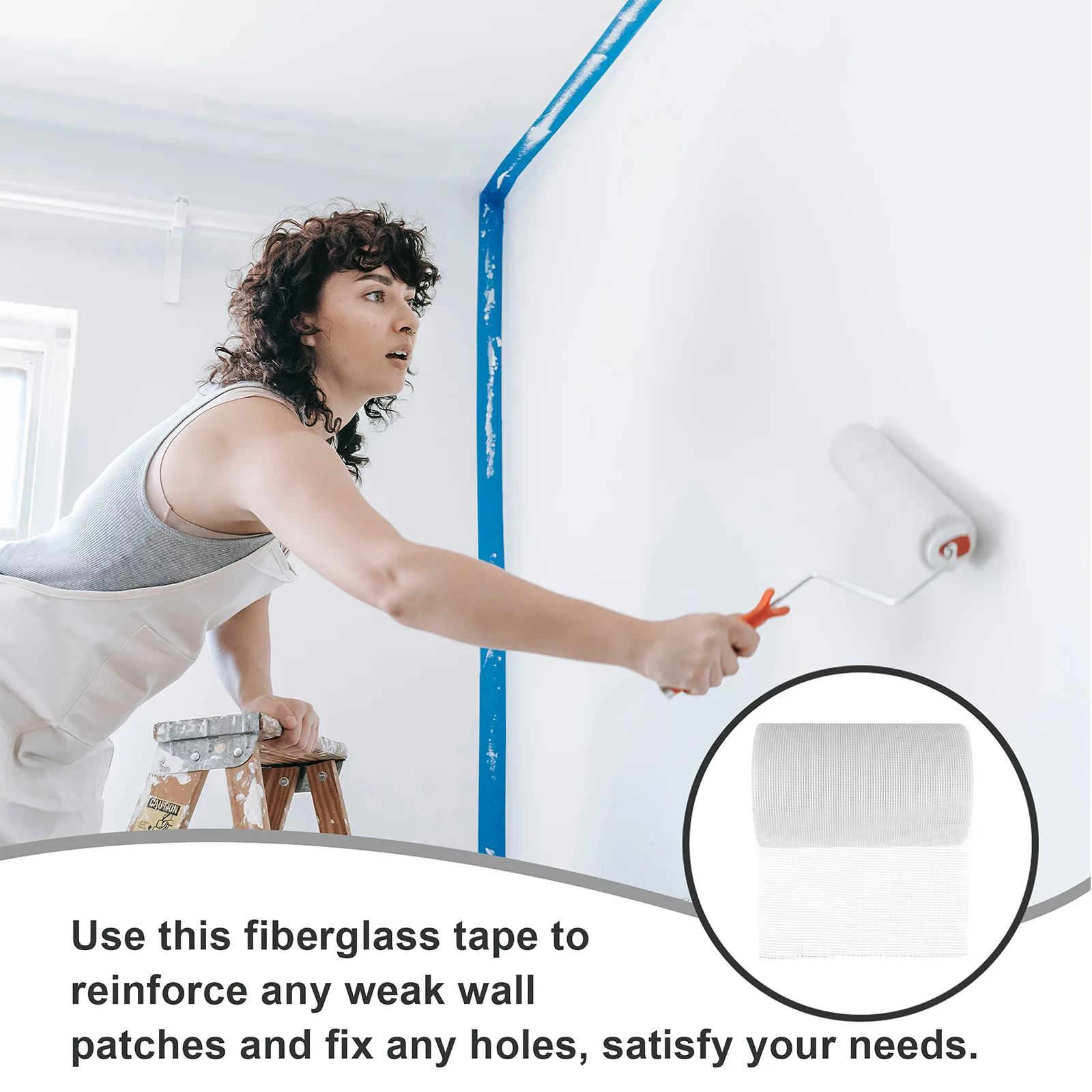 

Самоклеящаяся стекловолоконная сетка-лента, 1 рулон, для ремонта гипсокартона, герметизации швов стен, защита от трещин, прочная, износостойкая, для строительства