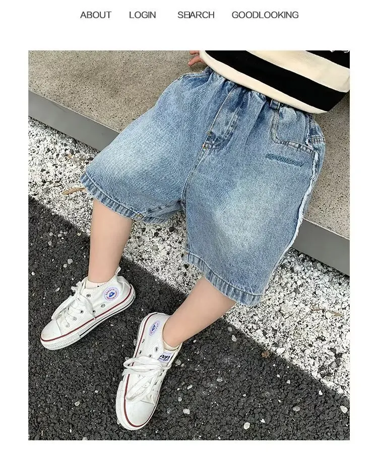 

Детские джинсовые шорты, шорты до середины икры, шорты пять четвертей, джинсовые шорты для мальчиков, новая летняя мода