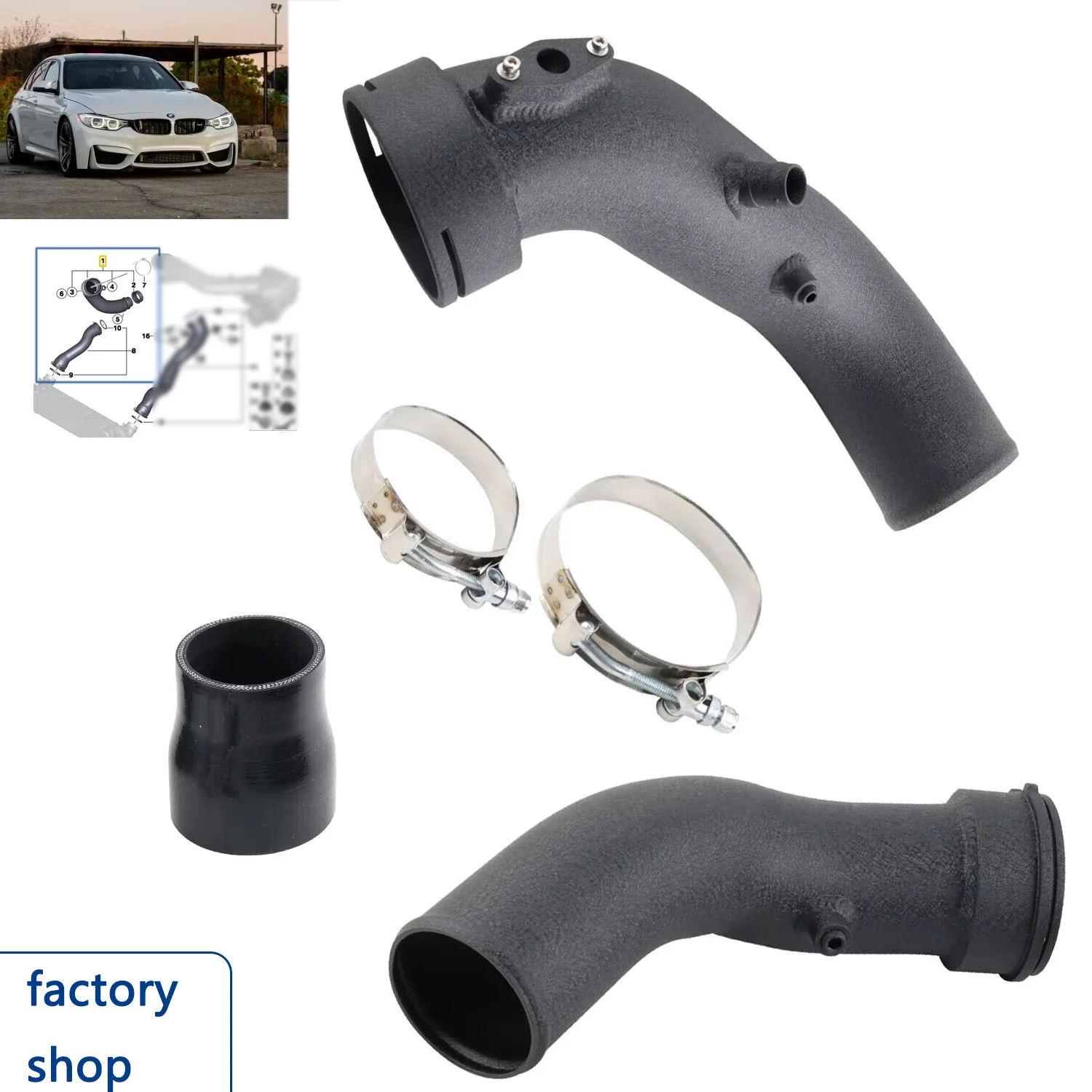 

Tubo Admisión Aire Repuesto para BMW M2 M235i 335i 435i N55 F20 F30 RWD 2012-2016, Accesorios Turbo para Automóviles