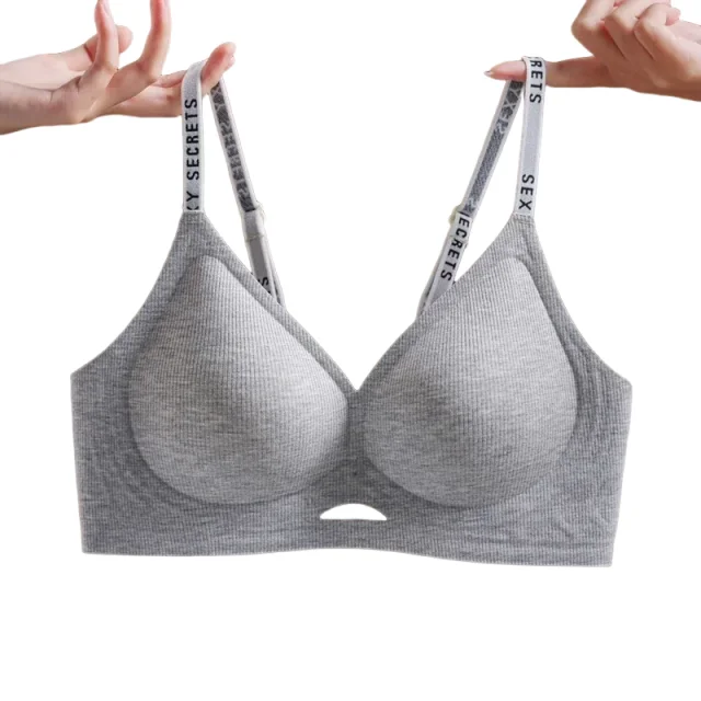 

KUCLUTWomen's Stainless Steel Bra Small Breasts Gathered Top Support Comfortable Thin Underwear No Steel Rings