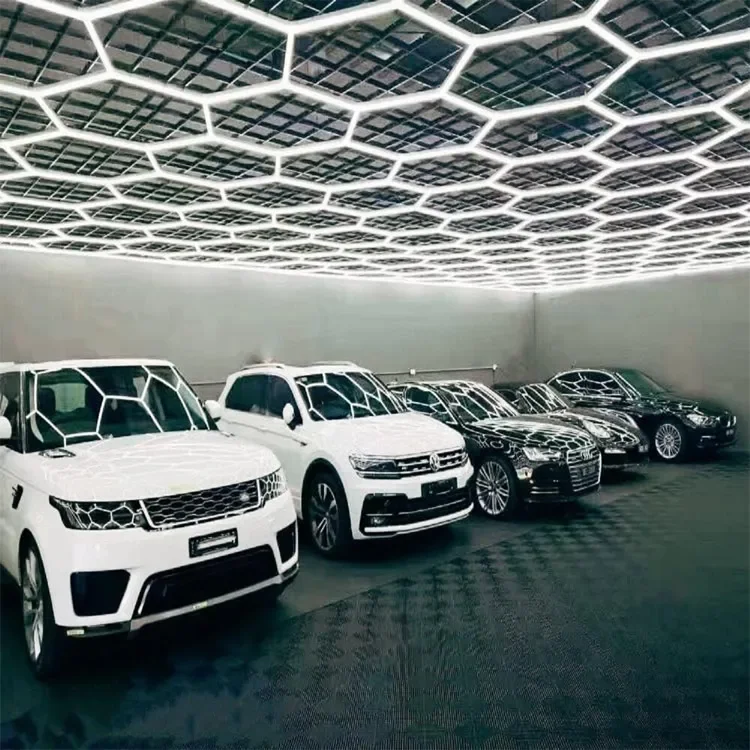 Honeycomb Auto Detailing Products Light Bar Hexagrid Lighting for exhibition Car Wash Station Garage hexagonal Led Lights