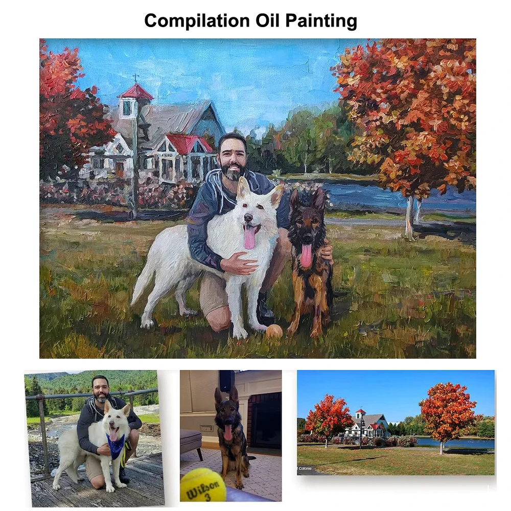 Custom Hand-Painted Oil Painting From Photo Family Portrait Image to Canvas Art Personalized Anniversary Birthday Christmas Gift