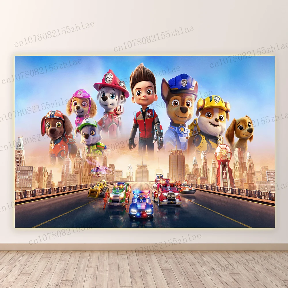 Paw Patrol Birthday Party Photo Backdrop Baby Shower Birthday Cartoon Photo Background