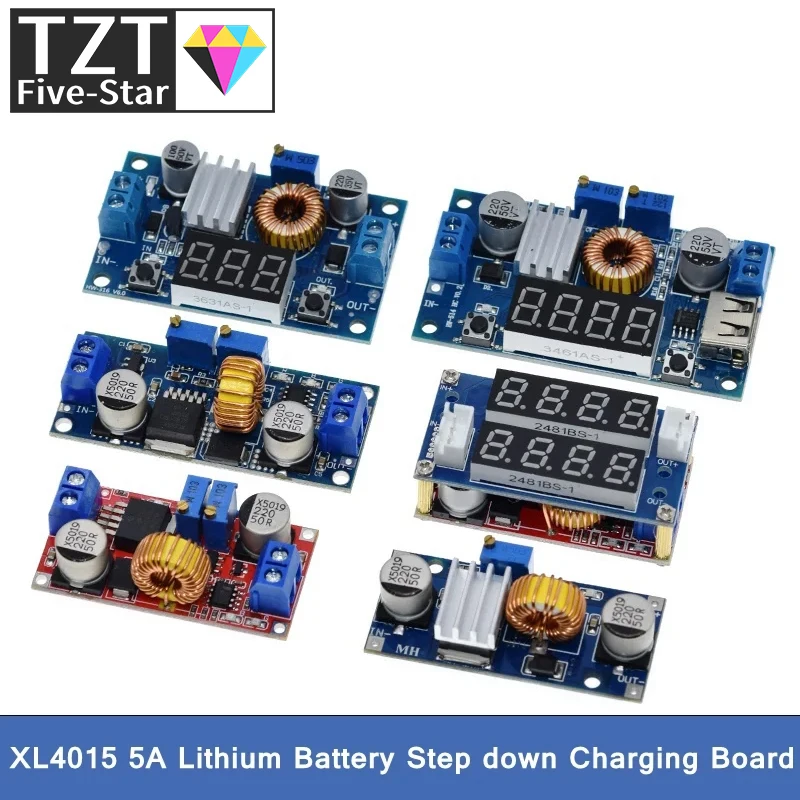 TZT 5A DC to DC CC CV Lithium Battery Step down Charging Board Led Power Converter Lithium Charger Step Down Module XL4015