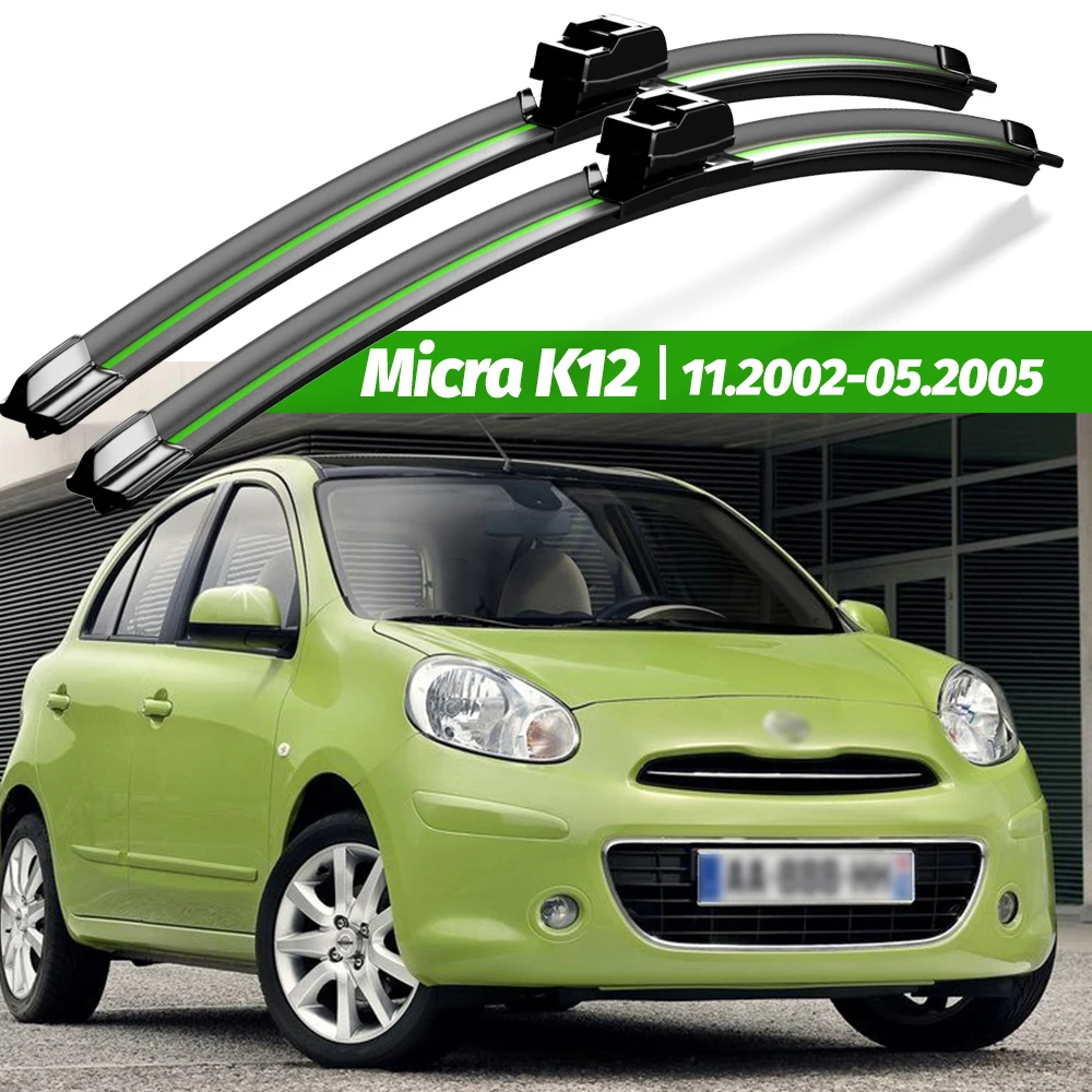 Wiper LHD Front Wiper Blades For Nissan Micra K12 2002 - 2005 Windshield Windscreen Window Brushes 21\