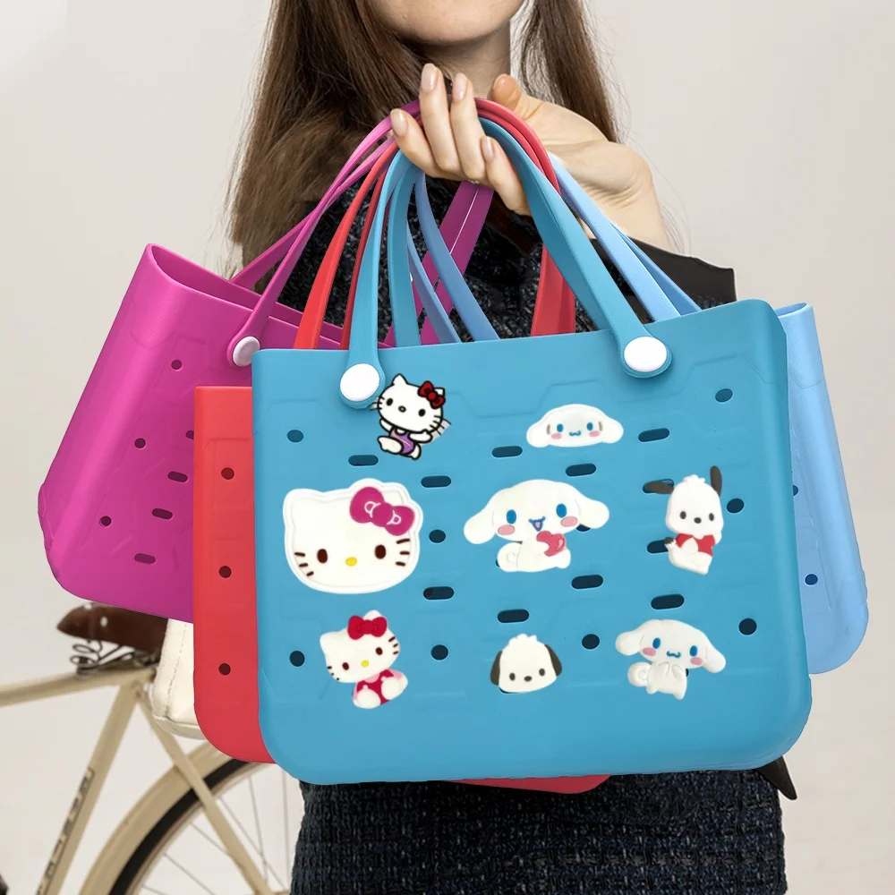 8pcs Hello Kitty Sanrio Outdoor Beach Bag Accessories Detachable DIY, Can Be Paired with the Best Gift