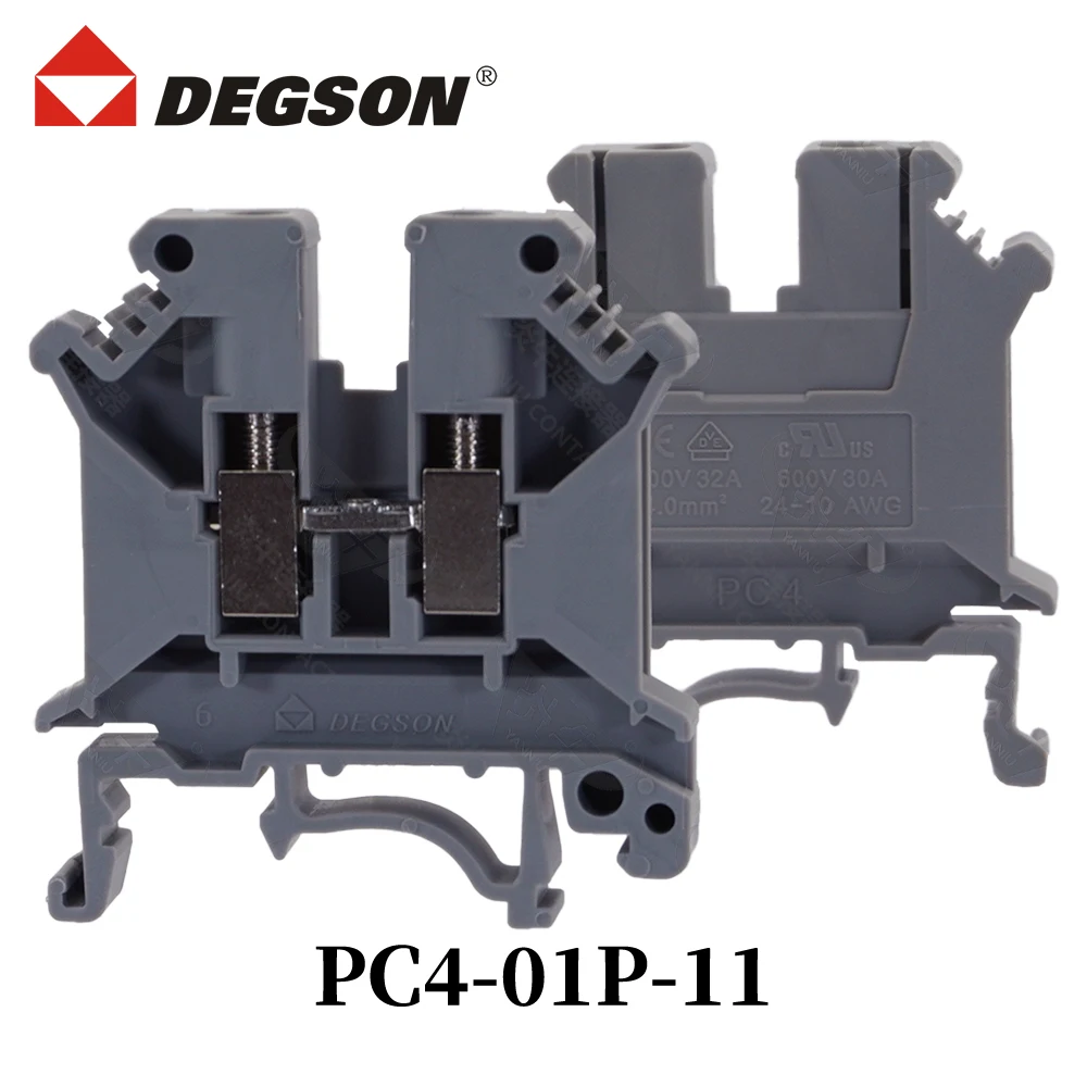 10Pcs DEGSON PC4-01P-11-00ZH PC4-PE PC4-HE ATP-PC Din rail terminal blocks Connector PC4 Phoenix Contact Lead 7439-92-1 32A 800V