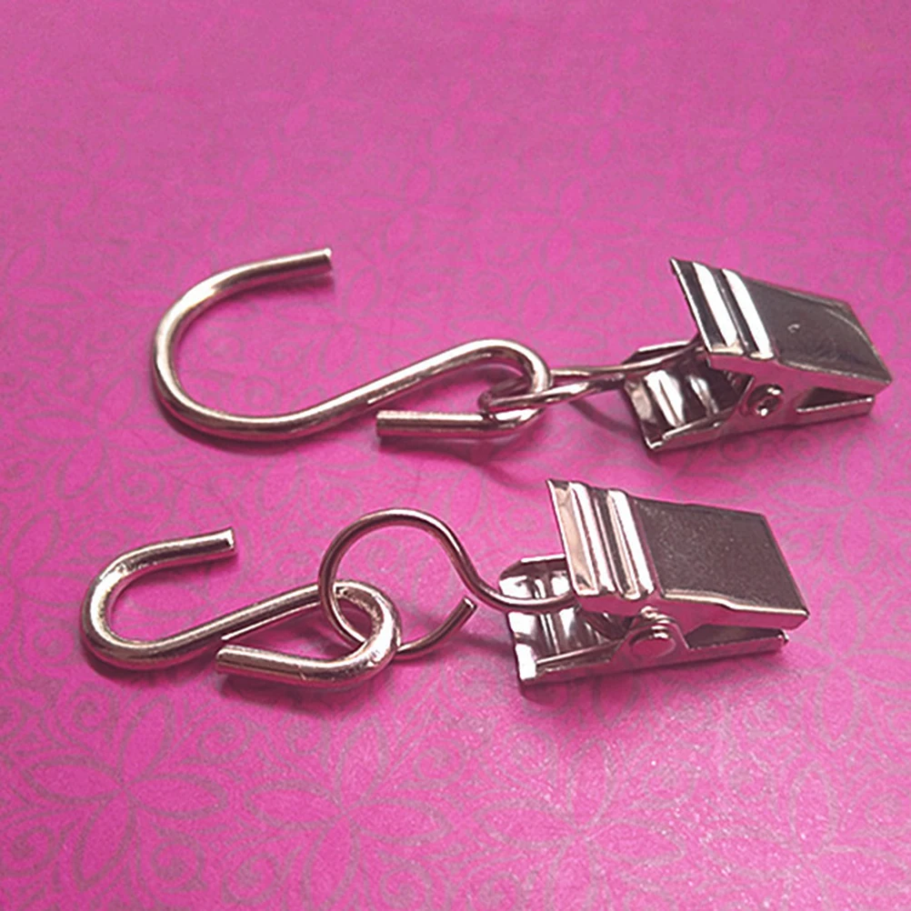 

20Pcs Metal Hanging S Shape Hooks for Curtain Clips Photos Lanterns Tent Party Decorations 49x28x17cm Curtain Hook