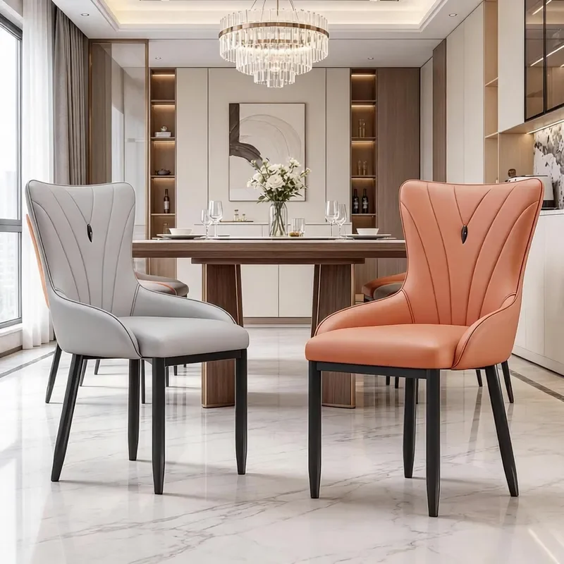 for Light Luxury Dining Chair Modern Simple Backrest Home Hotel Commercial Negotiation Seat Comfortable Sedentary Restaurant