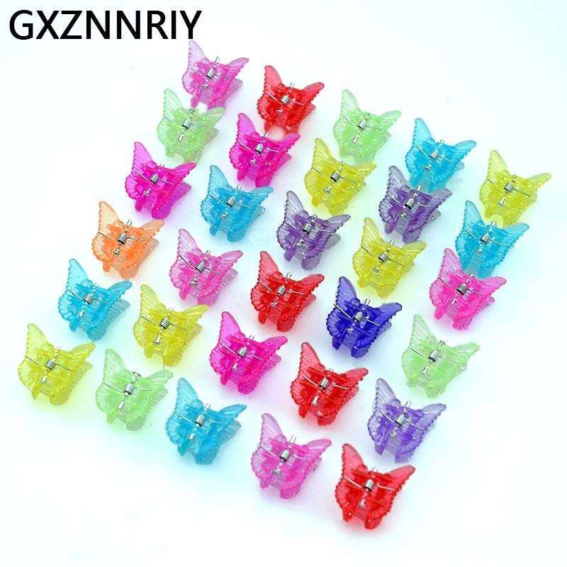 2cm 30pcs/pack Butterfly Hair Claw Clips for Girls Women Hair Accessories Plastic Crab Hairpin Clamp Hairclip Headwear Gifts