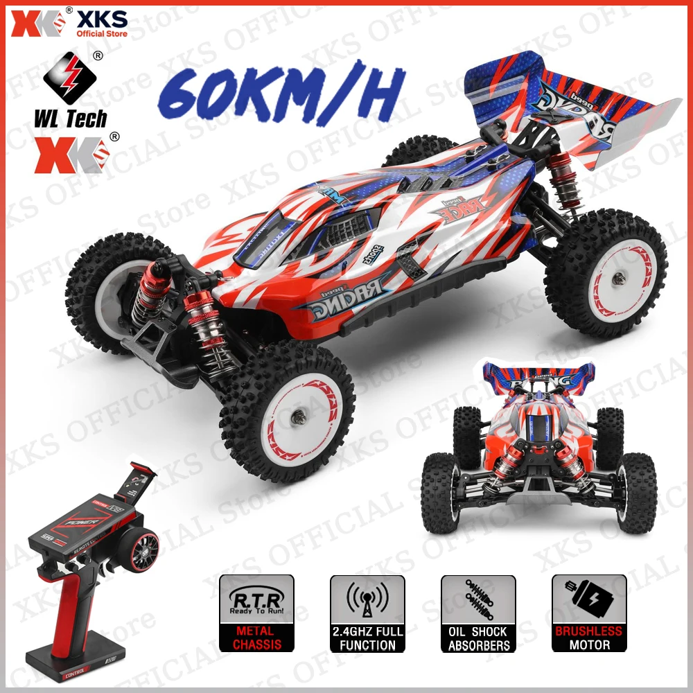

XKS WLtoys 124008 1/12 V8 Brushless RC Car 60Km/H High Speed 4WD Off-Road 2.4G 11.1V 1300mAh Toy Gift for Adults & Kids