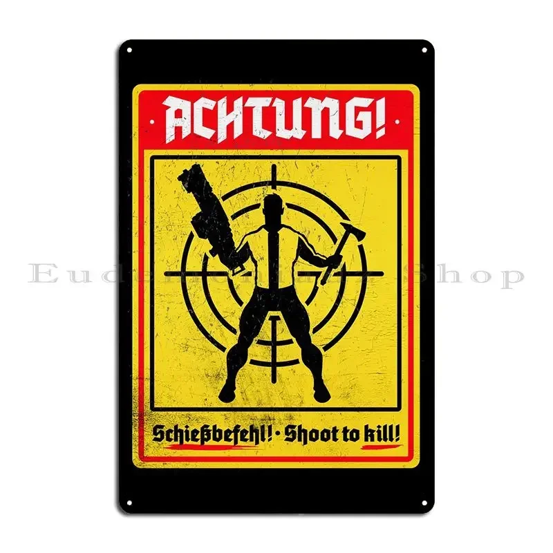 Achtung Terror Billy Metal Plaque Poster Club Cave Wall Mural Cave Designs Tin Sign Poster