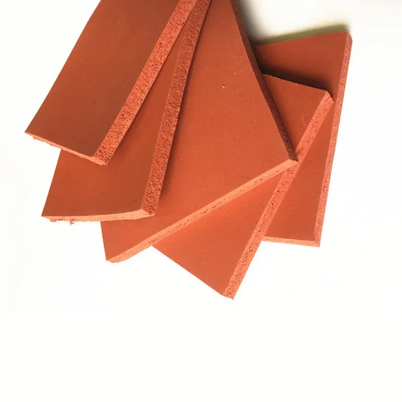 Silicone Foam Sponge Plate Sheet Board Heat Insulation Blanket Strip Square 500 x 500 x 8mm Red