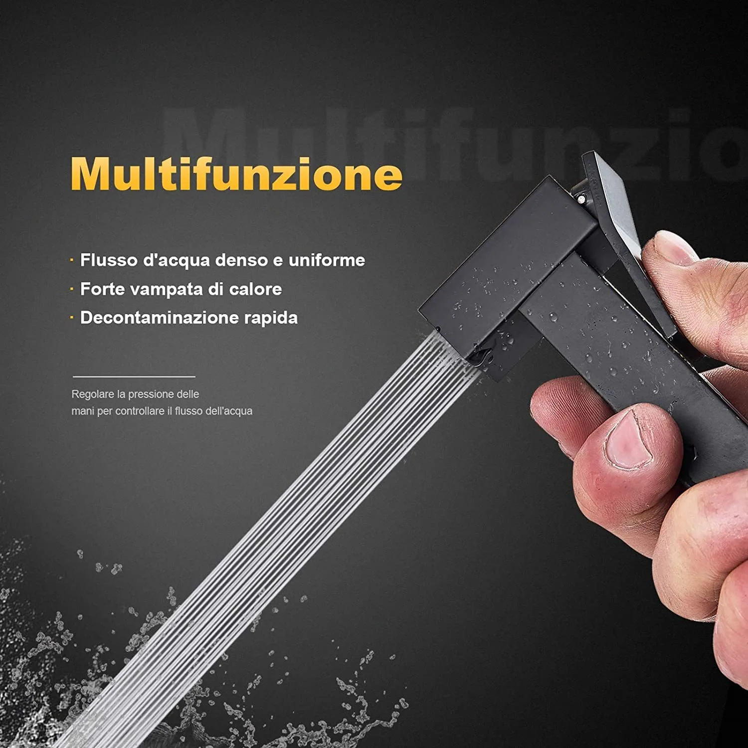 Brass Bidet Faucet Single Cold Water Tap Handheld Bidet Spray Shower Set Toilet Shattaf Sprayer Douche Hygienic Shower Black image 5