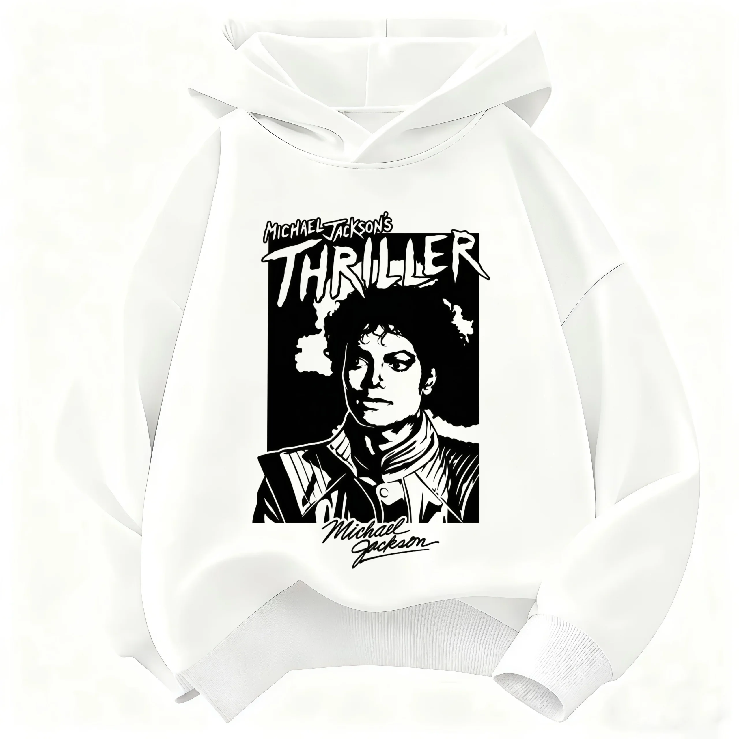Kids Hoodie Michael Jackson King of Pop Forever Print Sweatshirt Boys Girls Long Sleeve Hooded Pullover Pop Music Fan Streetwear