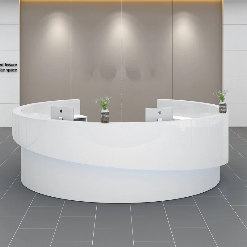 Postmodern Painted Semicircle Beauty Salon Reception Desk Guide