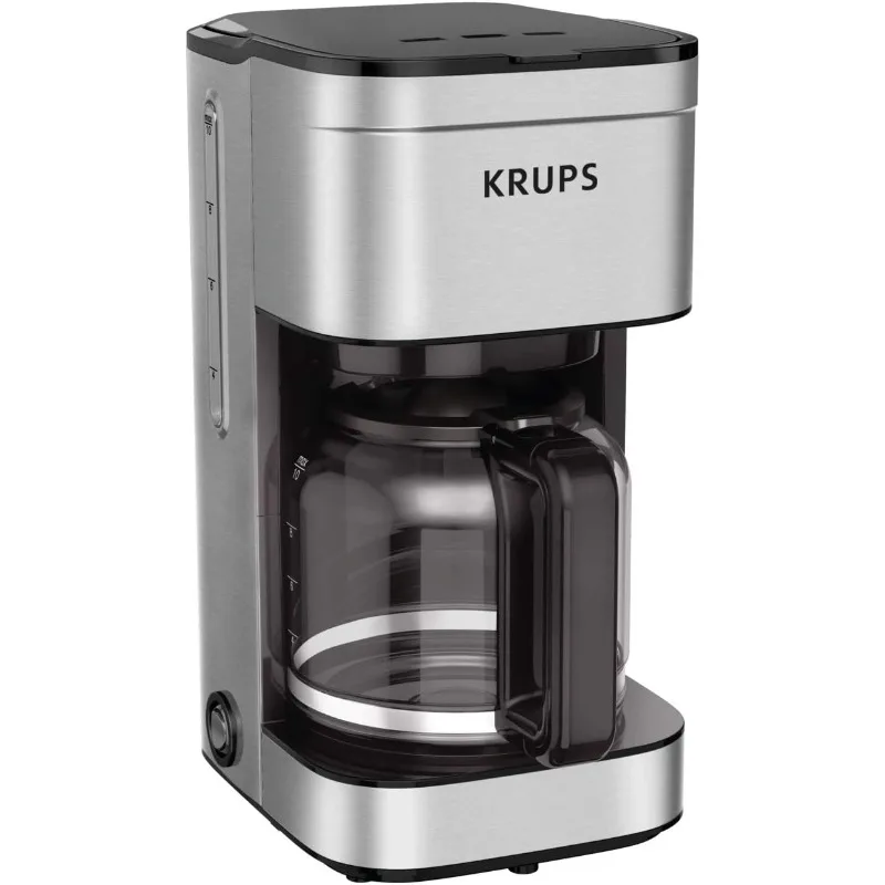 

Krups Simply Brew Stainless Steel Drip Coffee Maker 10 Cup 900 Watts Coffee Filter, Drip Free, Dishwasher Safe Pot Silver