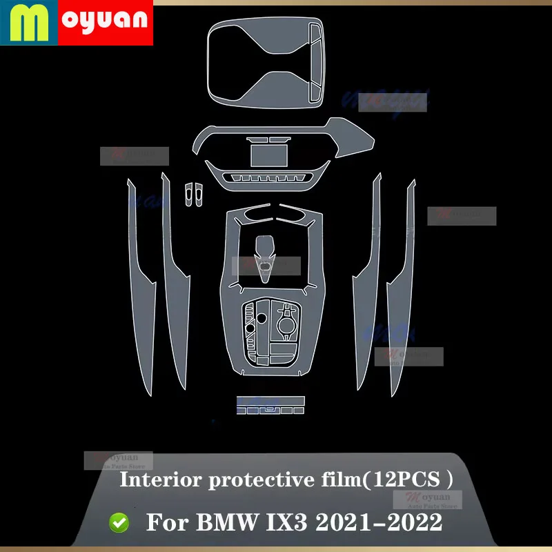 For BMW ix3 2021-2022 Gearbox Panel Navigation Screen Automotive Interior TPU Protective Film Anti-Scratch Sticker