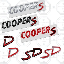 3D S SD Emblema Metal Car Side Badge Decoração, etiqueta traseira do tronco para Mini Cooper S, R56, JCW, Clubman, Countryman, R55, R56, R60, R61