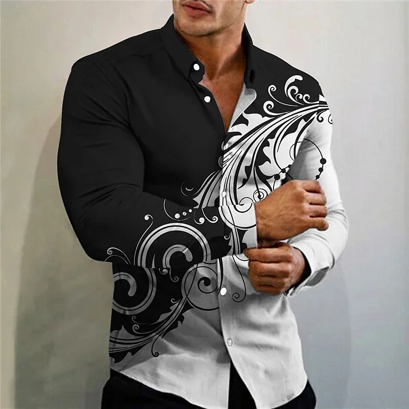

Men's Multi Color Note Pattern 3D Printing Business Casual Suit Shirt Top New Slim Fit Outdoor Soft Comfortable Fabric Plus 6XL