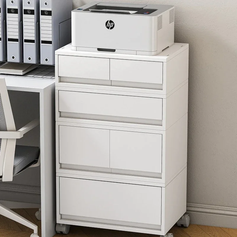 Modern Plastic Drawer Cabinet Mobile Rolling Organizer Large Capacity File chest for Office Multi Layer Storage for Home