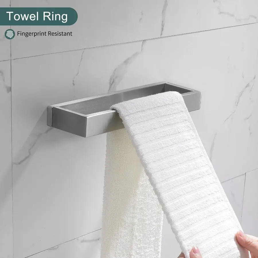 مجموعة إكسسوارات أجهزة الحمام المصقولة مكونة من 4 قطع من قضيب المناشف المصنوع من النيكل المصقول، مجموعة رفوف المناشف مقاس 23.6 بوصة SUS304 من الفولاذ المقاوم للصدأ