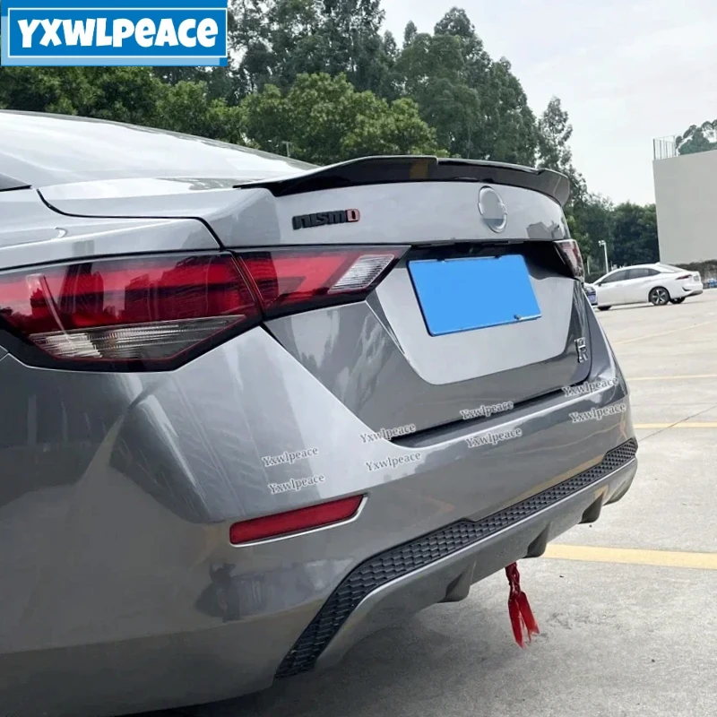 For Nissan Sentra Sylphy 2020 2021 2022 2023 Spoiler ABS Material Primer Color Rear Trunk Lip Spoiler Body Kit Accessories