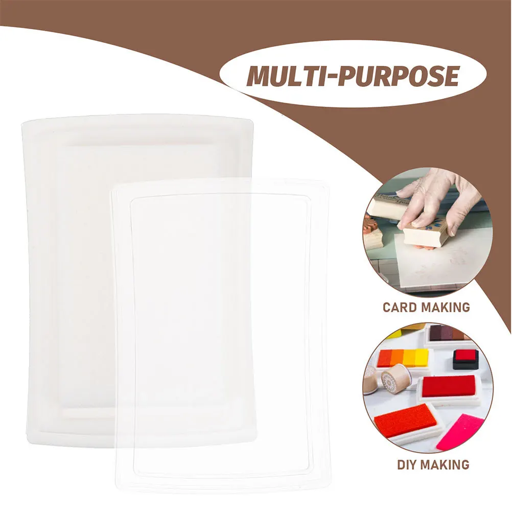 15pcs Blank Ink Pads High Density Sponge Refillable For Office Diy Craft Stamp Projects Reusable Empty Ink Pad For