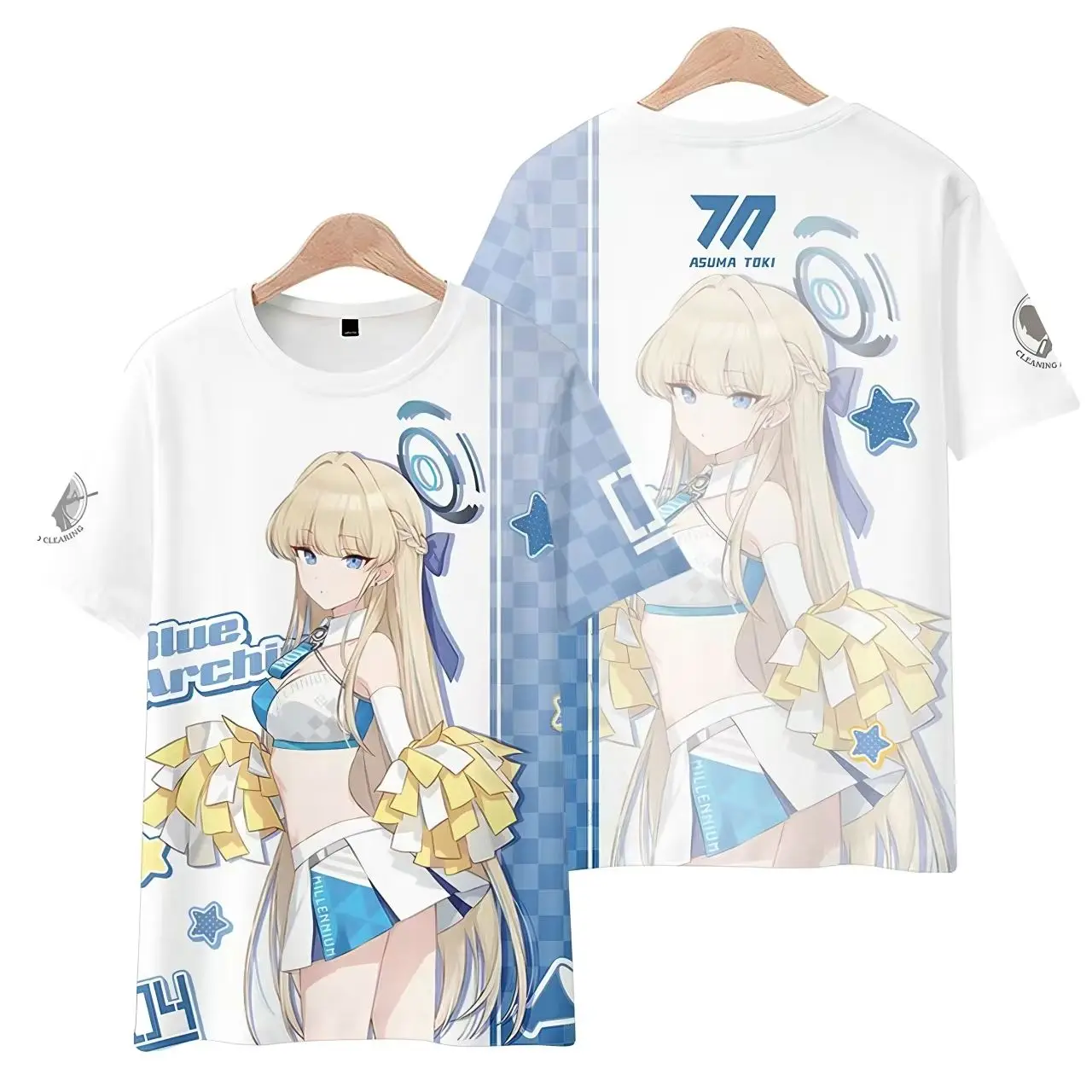 New Anime Blue Archive Asuma Toki Cosplay Printed Short Sleeve T-Shirt Casual Tee Fashion Vintage Shirts Versatile in Summer - Image 2
