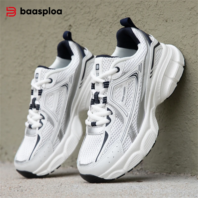 Baasploa Women Running Shoes Retro Comfort Breathable Sport Shoes Women New Lightweight Casual Sneakers Female Non-Slip Outdoor