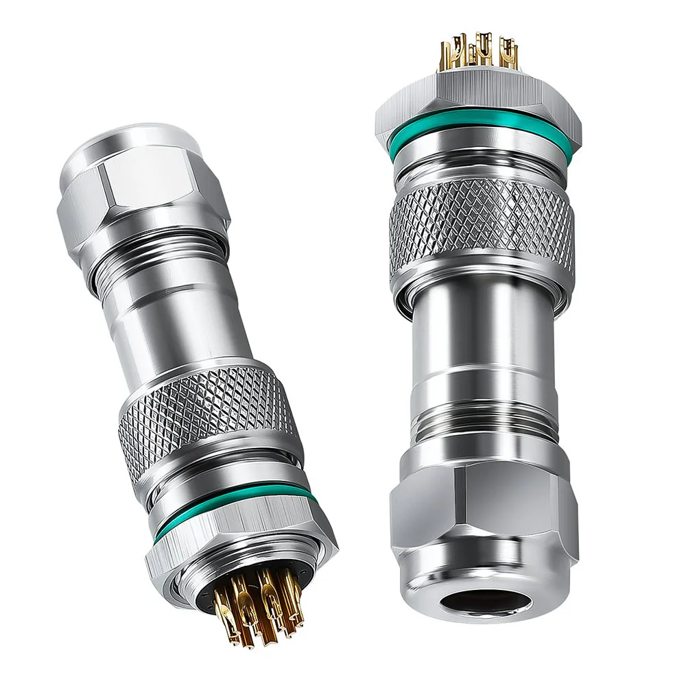 High Temperature Resistant Waterproof Stainless Steel Aviation Plug Connector Gold Plated HGX16-1 2 3 4 5 8 12 14 pin 2 core