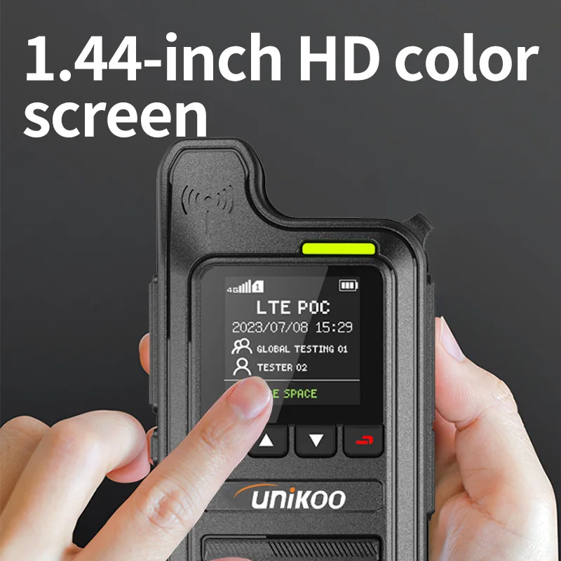 UNIKOO PN335 POC Walkie Talkie 4G Radio de red de largo alcance 5000km 200 canales cargador tipo C 4G POC Radio tarjeta SIM gratis