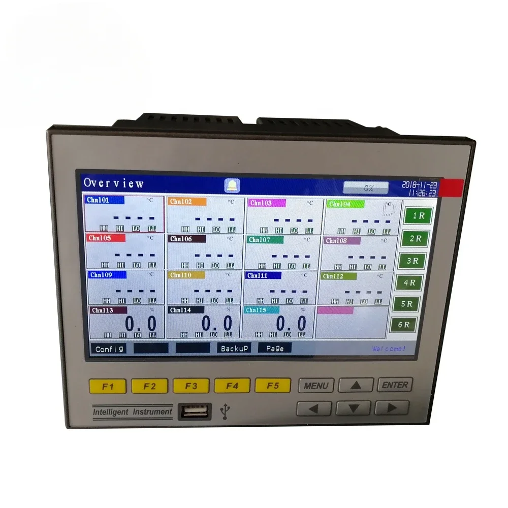 4 6 8 12 16 canais PT100 temperature data logger industrial temperature recorder 4-20mA 0-10V multi channel digital datalogger