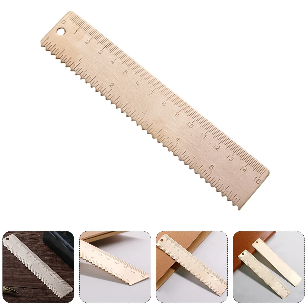 Brass Ruler Double Scale 150mm Measuring Straight Thick Multifunctional Student School Student Brass Ruler Supplies