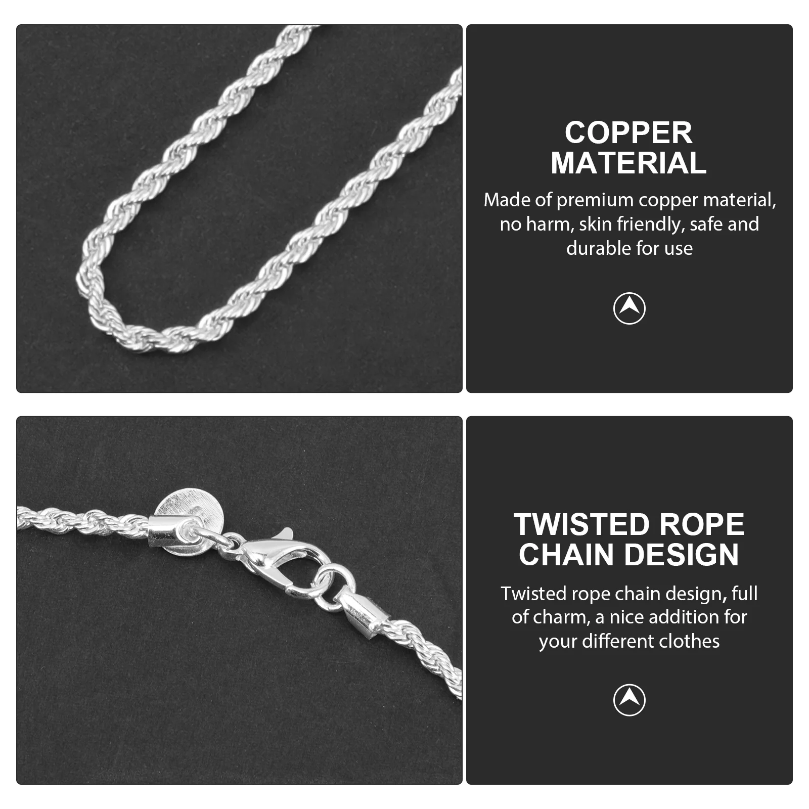 3 Buah Rantai Kalung Pria Link Versi Korea