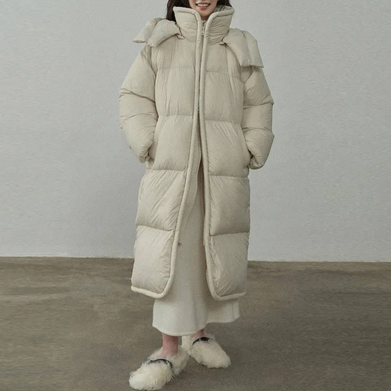 Women's Autumn Winter Down Jacket Mid-length Zipper Personalized Comfortable Casual Design Fashion Advanced New Versatile Skinny