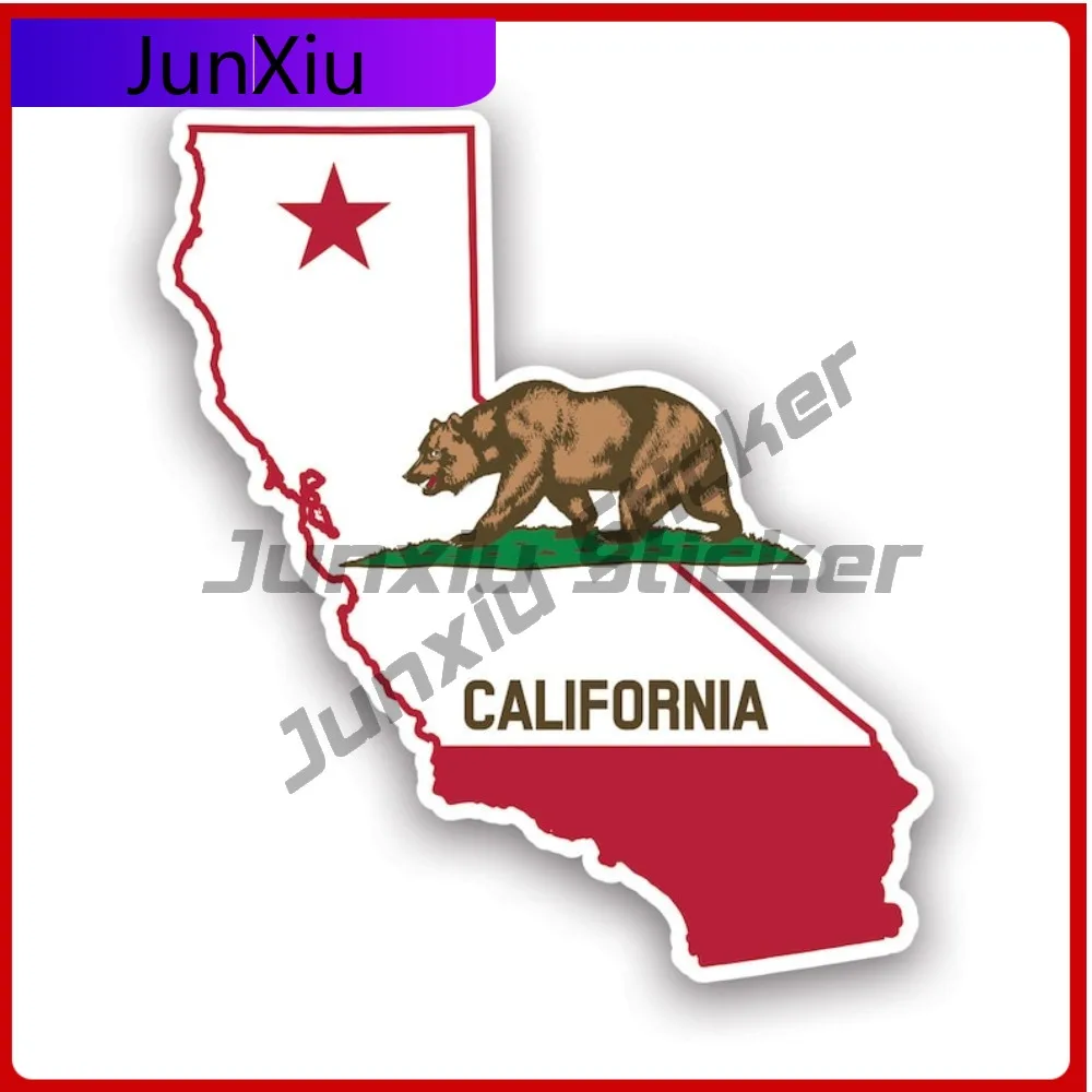 

Cute Graphic California Flag State Shaped Sticker Uv Protected Decalsrepublic Ca Native Born Raised Local Sticker No Fade