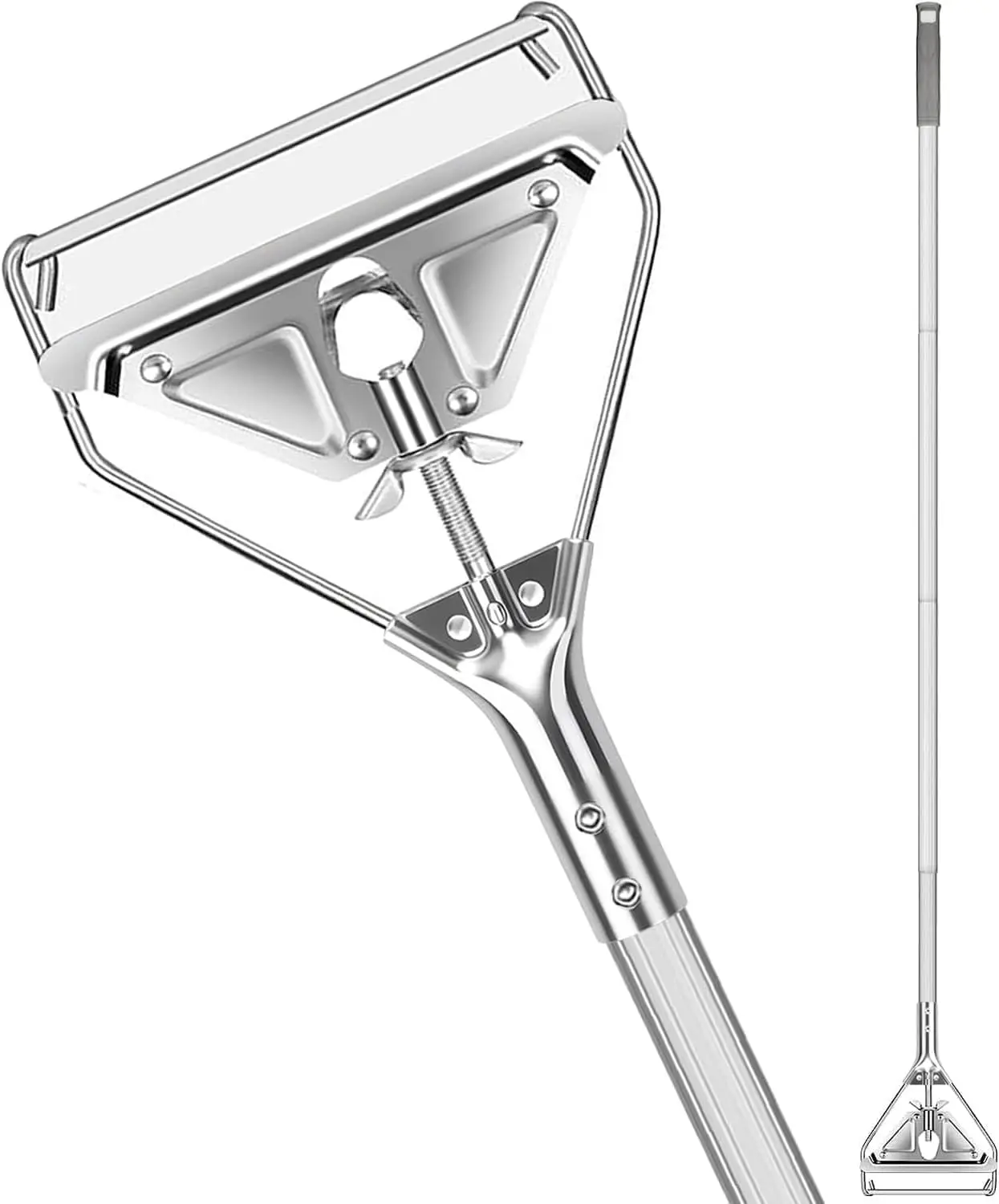 

Heavy Duty Mop Handle 59" for Commercial and Home Floor Cleaning, Stainless Steel Mop Stick Replacement with Metal Clamp