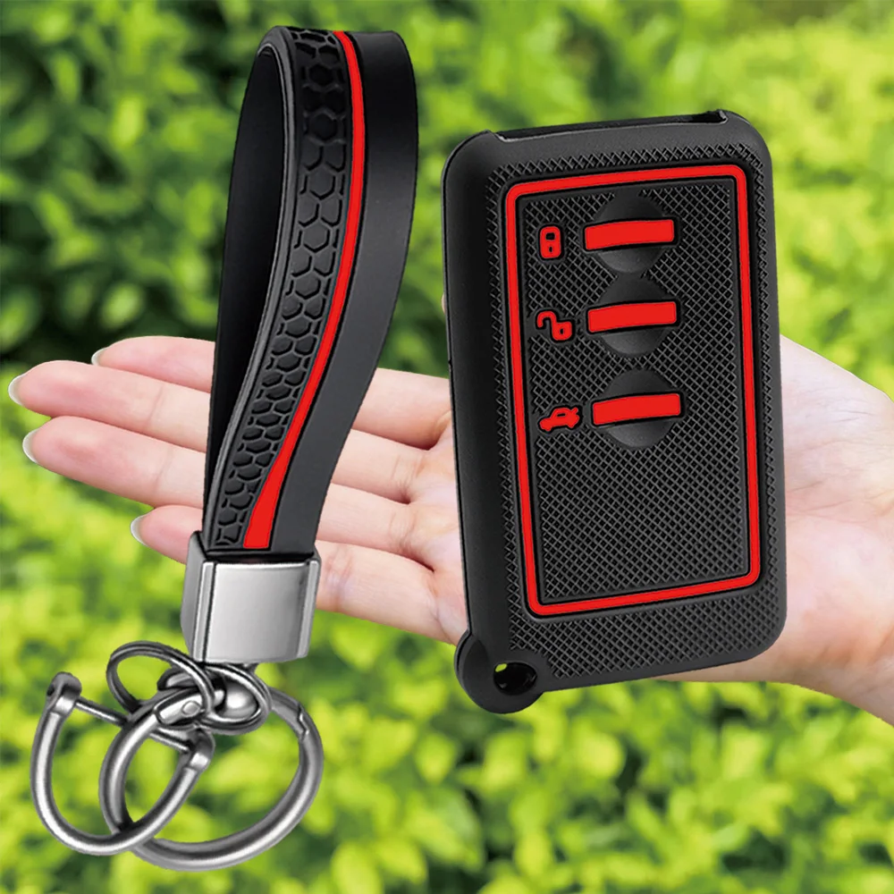 For Subaru Forester Outback Crosstrek Impreza Ascent WRX BRZ Legacy XV silicone car key fob cover with wrist strap and key ring