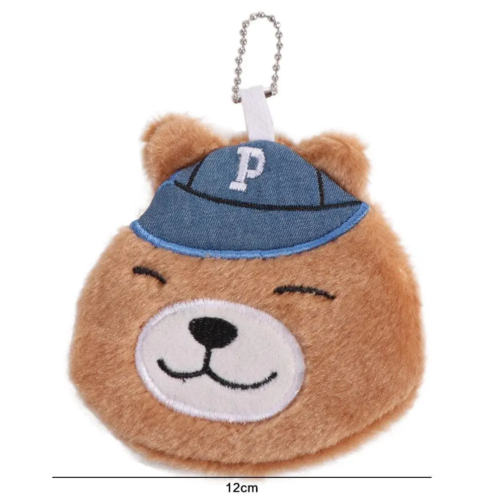 Storage Brown Bear Plush Wallet Zipper Headphone Bag Bear Plush Coin Purse Portable Bag Pendant Cartoon Animal Purse Kid Gifts