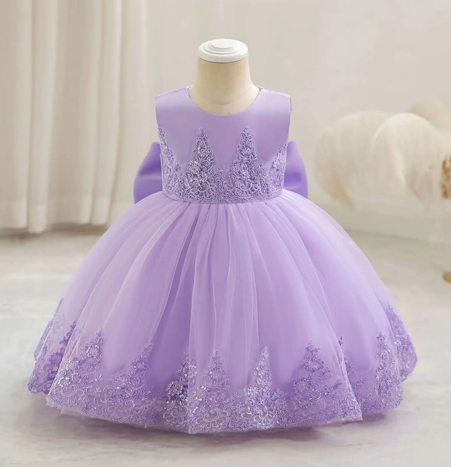 Baby Girl Princess Dress Girl 1st Birthday Party Dresses Embroidery Kid Clothes 6M- 4 Years