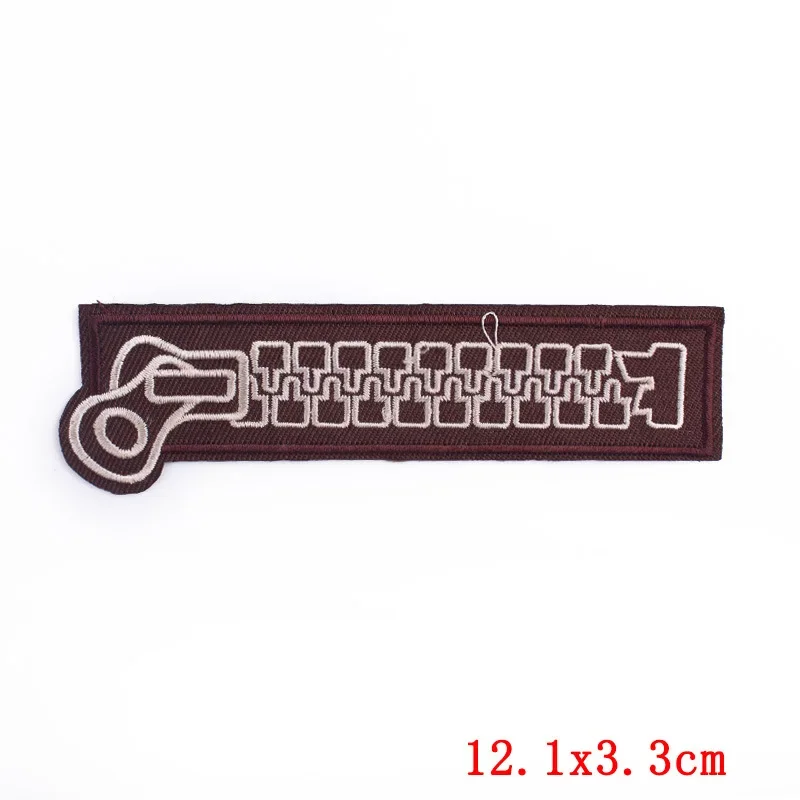 Zipper Embroidery Patches Iron on Cloth Patterns for Textile DIY Thermo Adhesive Stickers Horizontal Vertical Zips Fabric Decals